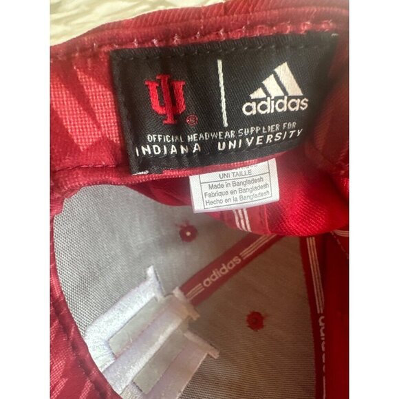 Indiana Hoosiers Red Flat Bill Embroidered Logo Baseball Hat Cap Adjustable - Picture 6 of 8